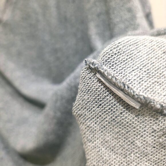 Zara W/B Collection Womens V-Neck Gray Boxy Step Hem Sweater L - Picture 4 of 7